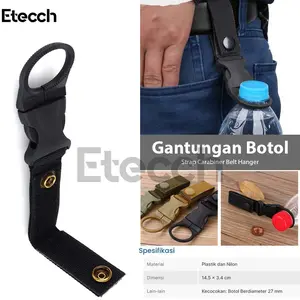 Gantungan Botol Minum Mineral Strap Carabiner Belt Hanger Plastik & Nilon Kuat Tahan Lama Cocok untuk Botol Diameter 27 mm