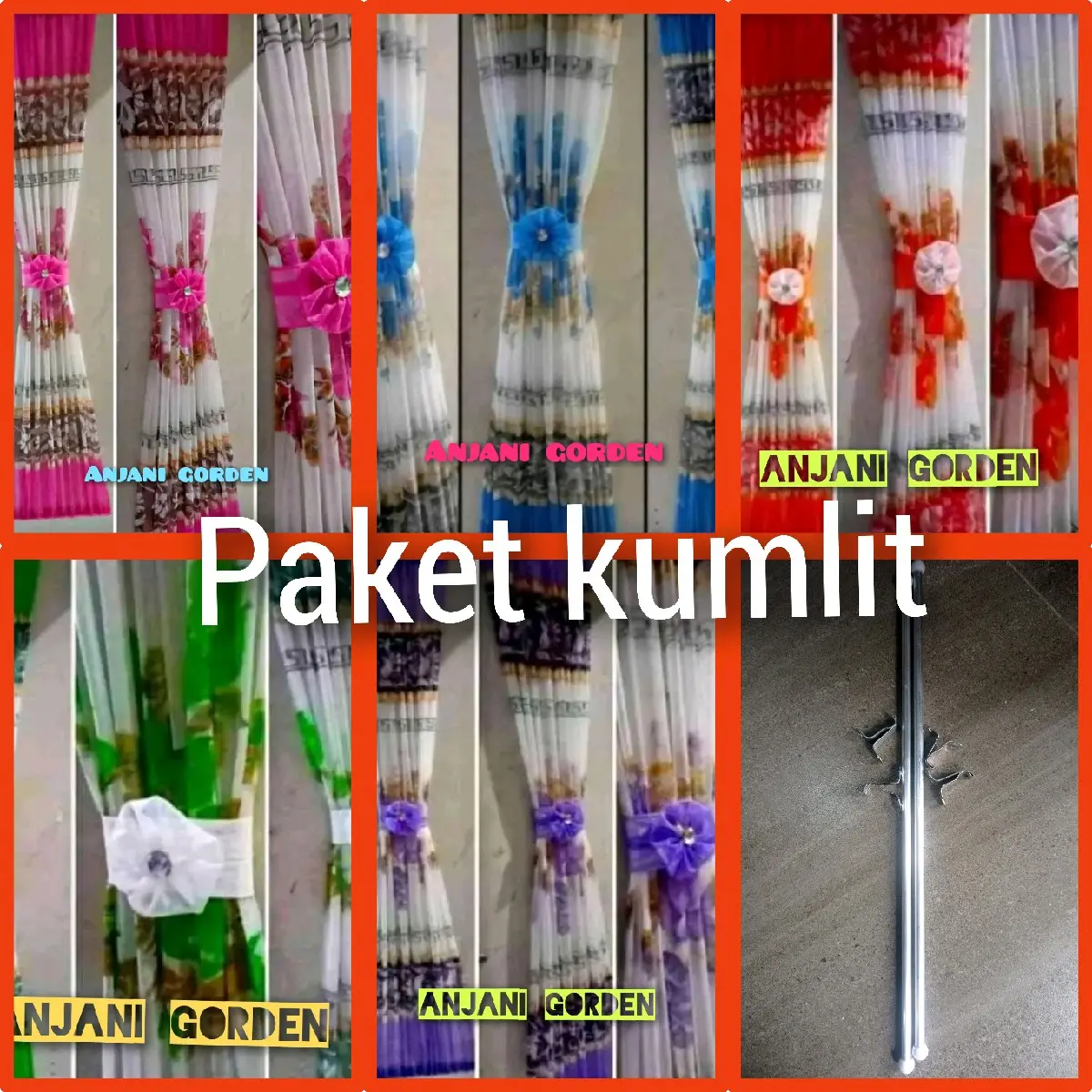 PAKET KUMLIT gorden minimalis kupu-kupu+besi alumunium