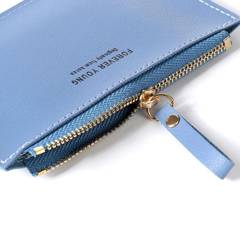 Men's Name Card Holder Girls Ladies Mini Business Wallet Pure Color Credit Card Holder Short Purse 5