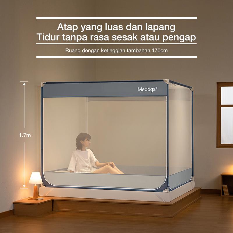 Medoga Kelambu Tidur Polos Anti Jatuh Anti Nyamuk Bayi Anak Dewasa Bedrail Aman 4