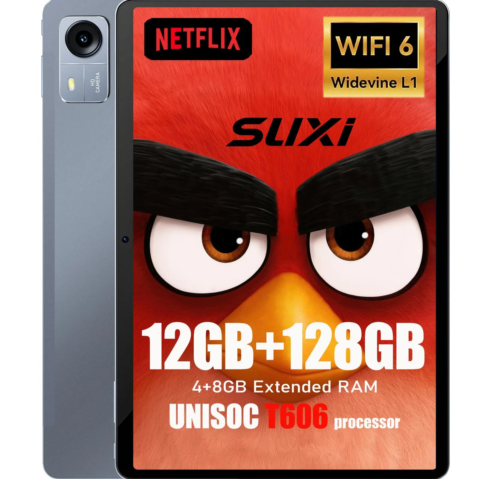 SUXI Tablet Poker A3 10.1'' Android 14，Unisoc T606，8 core, 3D speaker, LCD display, student, office, home entertainment, car navigation, support sim card, 5G, tablet, Android tablet