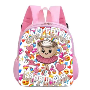 Tas Anak Sekolah Terbaru Tungtung Sahur PAUD TK Mengaji Desain Ballerina Cappuccino Warna Pink Nevi Lucu dan Menarik  Fashion
