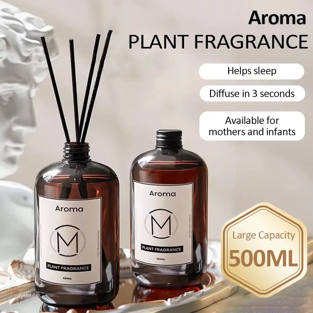 AROMA Plant Fragrance Reed Diffuser 500ml - Aromatherapy Pengharum Ruangan Parfum Ruangan Pewangi Ruangan Essential Oil Relaxing