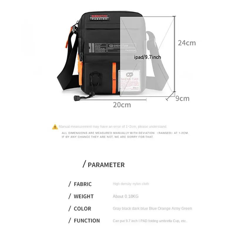 Túi Đeo Chéo Nam, Chất Liệu Nylon Chống Thấm Nước, Thiết Kế Nhiều Lớp, Túi Đeo Vai, Thích Hợp Cho Bé Gái, Dung Lượng Lớn, Túi Chuyển Phát Nhanh Du Lịch, Túi Đựng Đồ Thường Ngày Hợp Xu hướng 5