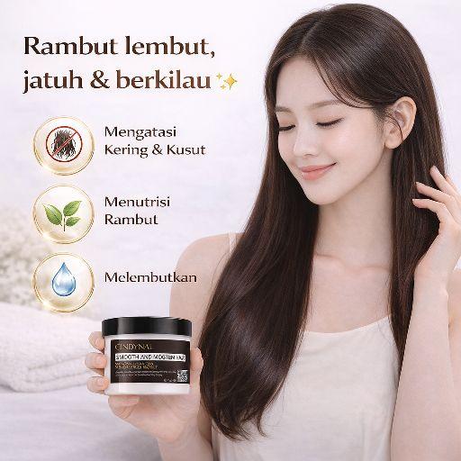 [2 PCS LEBIH HEMAT] CINDYNAL HAIR MASK Rambut Tanpa Catok Cindynal Smooth And Moisten Hair Film No Steaming Salon Conditioner Perawatan