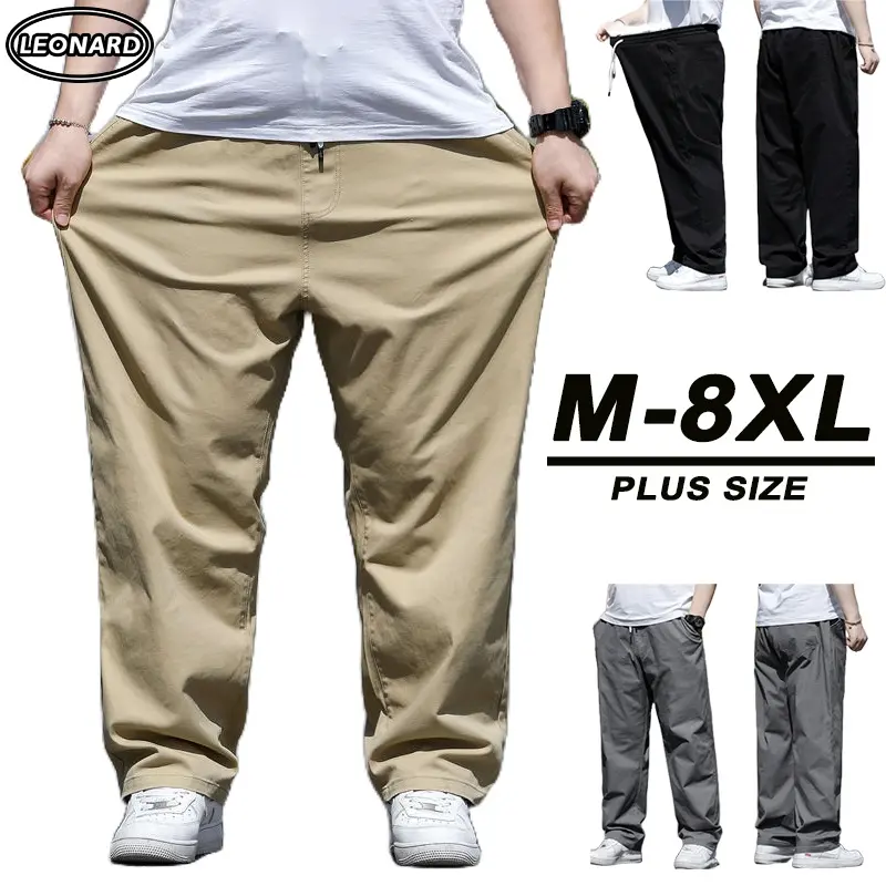 Quần Ống Rộng, Cỡ Lớn Và Cỡ Lớn, Màu Kaki, Dành Cho Nam, 8XL, Dáng Rộng Rãi