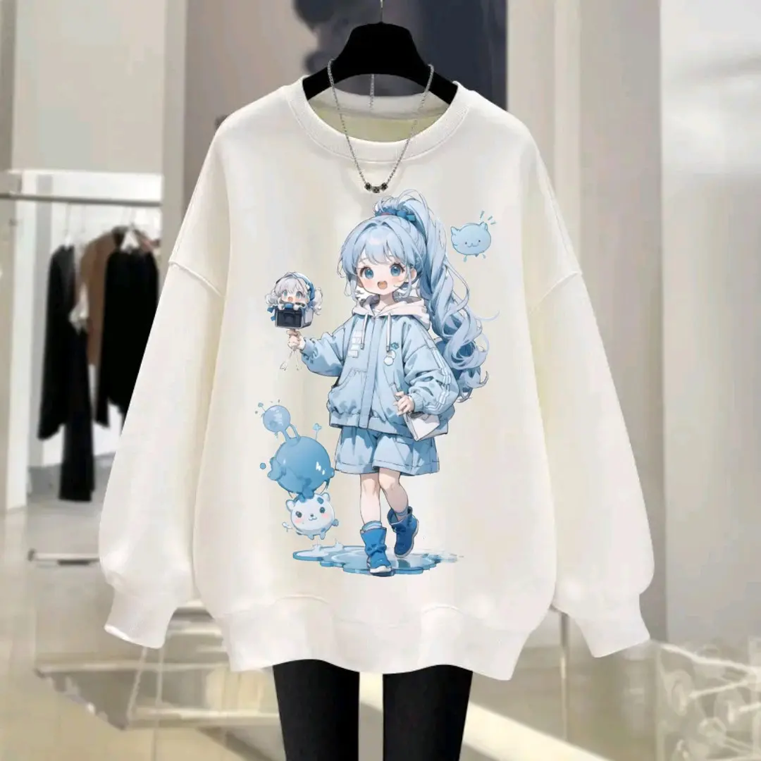 Sweater Anak Remaja Perempuan Blue GIRL New Tren Fashion Dengan Bahan Fleece Pakaian