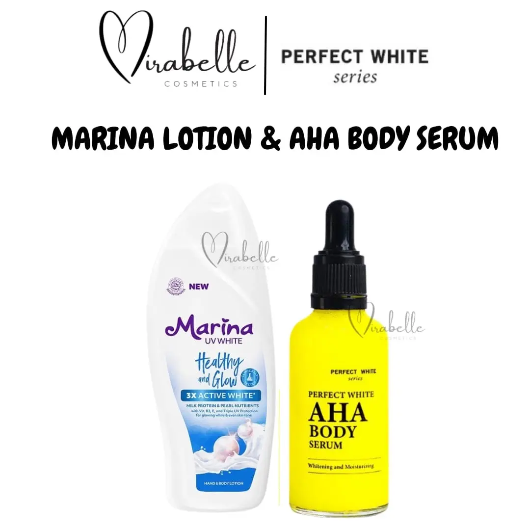 [BUNDLING] PERFECT WHITE AHA BODY SERUM 20 DAN MARINA HEALTHY GLOW 92ML
