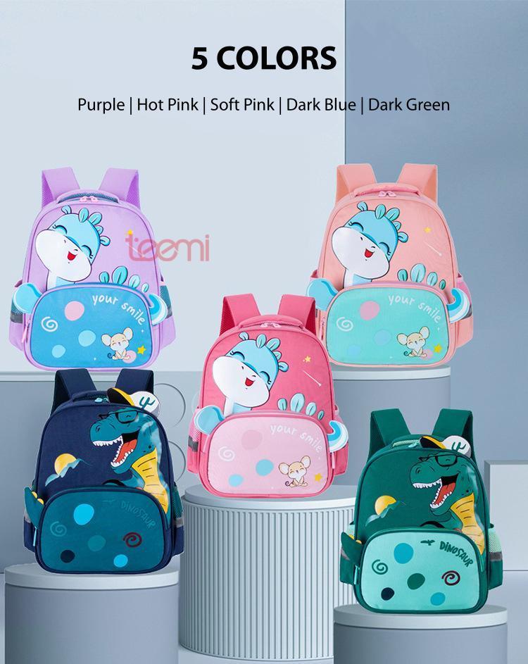 Product Introduction of TEEMI 37cm Kids Kindergarten School Bag Dinosaur Printing Preschool Nursery Toddler Children Beg Sekolah Tadika Dark Blue Green Soft Pink Hot Pink Purple 16