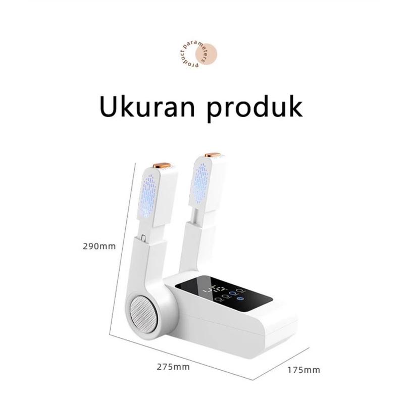 Pengering Sepatu Digital Cerdas dengan Pengatur Waktu dan Cahaya Ungu - 220V [Biru Putih] 3