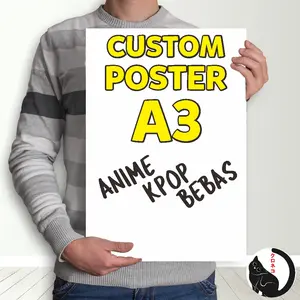 Cetak Poster Custom Ukuran A3+ dan A4+ HD  - Custom Poster Anime, Custom Poster Kpop poster dinding