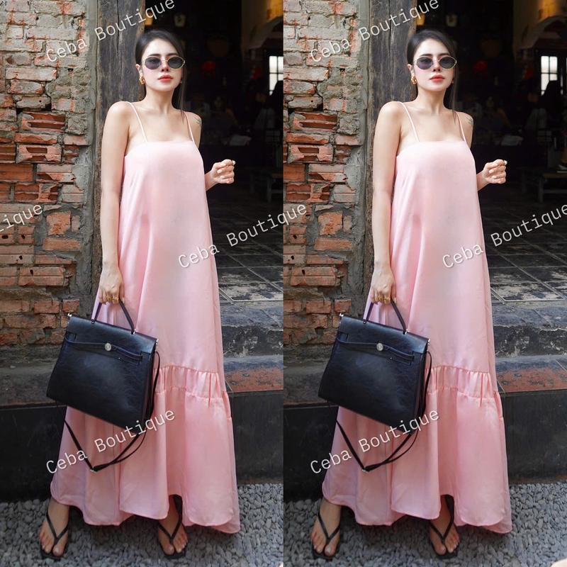D136 - Đầm Suông 2 Dây Đuôi Cá Nhún Có Tăng Đưa CEBA BOUTIQUE