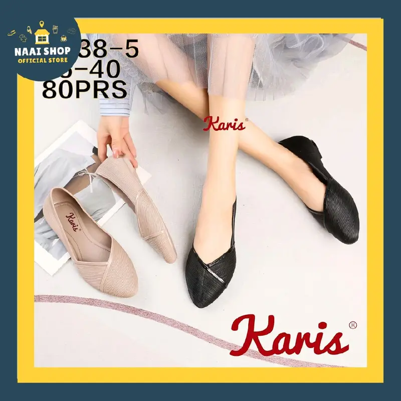 Sepatu Flat Karet Wanita Motif Salur Soft Color Size 36-40 Flat Shoes Jelly Import Premium Outfit Fashion Casual Slip On Cewek Korea Style Murah Selop Kerja Kuliah Sekolah Kekinian Slop Kasual Terbaru Pantofel Hak Rendah Terlaris Karis 538 Naai Shop balle 0