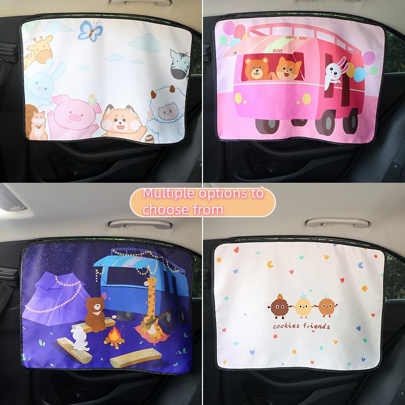 Car curtains, car interior blackout curtains, track type magnetic sunshade curtains 6