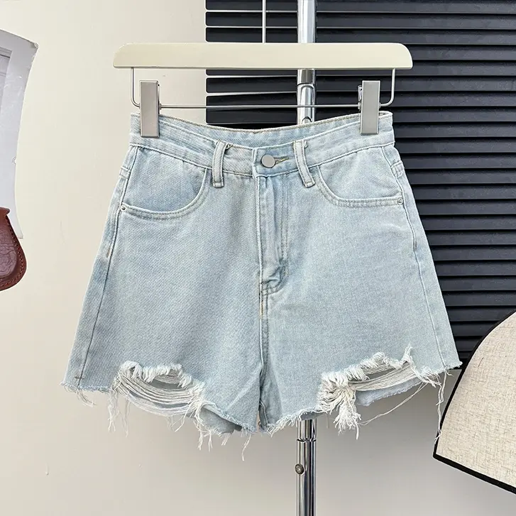 hot pants wanita celana jeans pendek wanita gaya korea high waist celana sobek jeans wanita celana ripped jumo