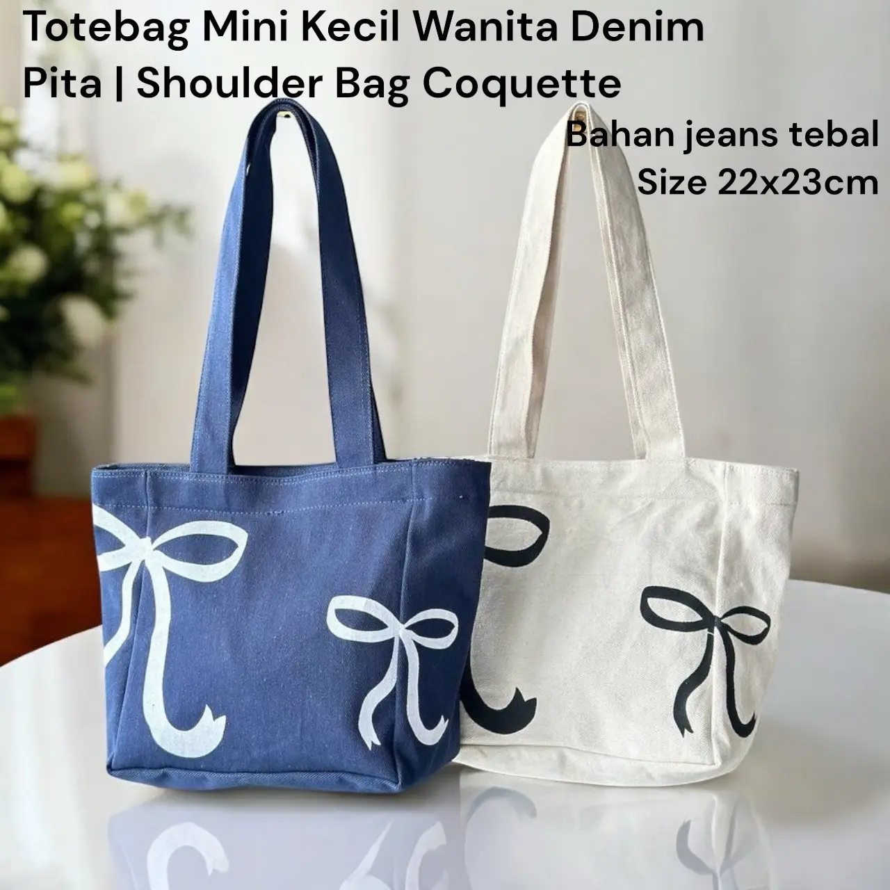 Totebag Mini Wanita DENIM PITA Shoulder Bag Coquette - Cewek Perempuan