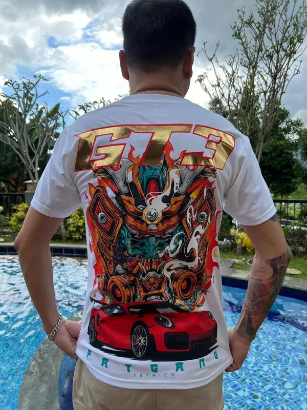 PATGANG KAOS PRIA GT3 / BAJU SABLON GT3 / KAOS PRIA VIRAL / BAJU DISTRO / BAJU COWO Combed Gold Tshirt Katun Nyaman Panjang Cantik Printing Keren Anime Cowok 1