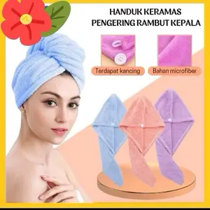 Handuk Pengering Rambut Microfiber / handuk pengering rambut kepala / handuk pengering rambut dewasa / handuk pengering rambut cepat kering original