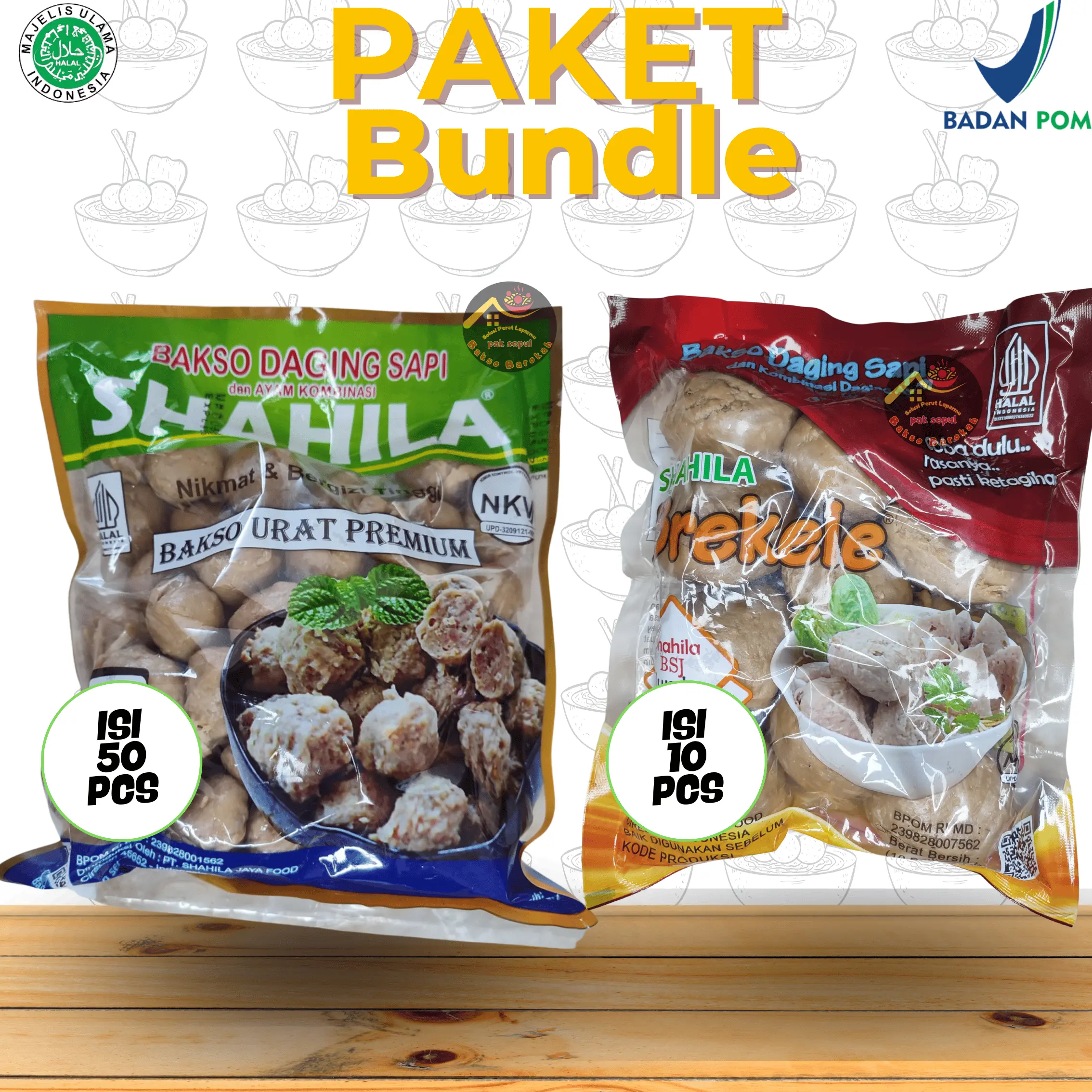Paket Hemat Bakso Shahila Isi 50+10 - Makanan Beku, Makanan Beku - Frozen, Food Meat Cumi Seafood F