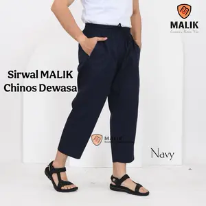 Sirwal MALIK Celana Sirwal Dewasa Remaja Chinos Mistak Bahan drill Amerika Grade A Celana Panjang Pria Laki laki Muslim