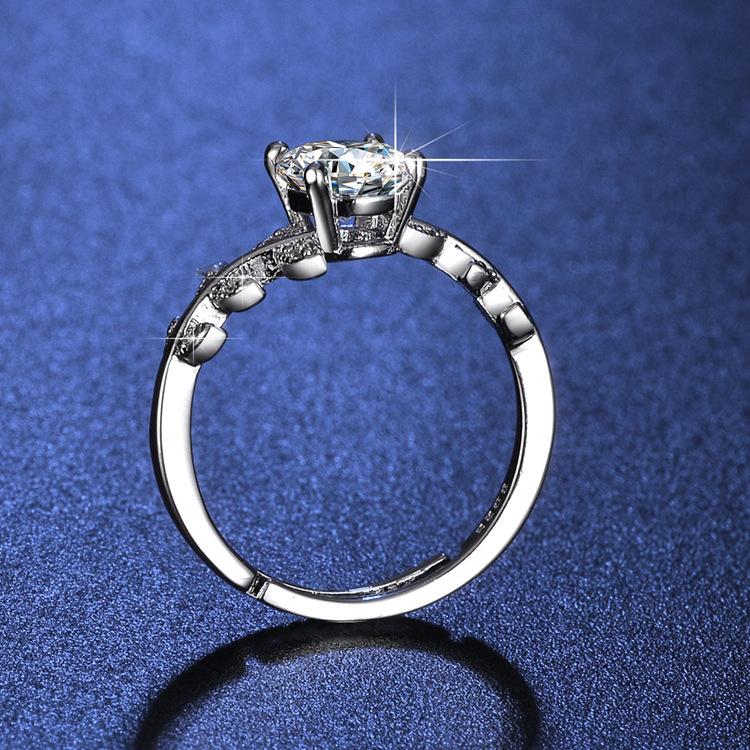 MW-12 Cincin Batu Zircon Model Daun Aksesoris Wanita Rings Elegant 2