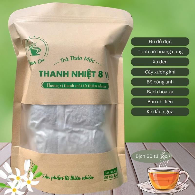 Trà thảo mộc 8 vị Đu Đủ Đực Trinh Nữ Hoàng Cung Xạ Đen Cây Xương Khỉ Bồ Công Anh Bạch Hoa Xà Bán Chi Liên Ké Đầu Ngựa