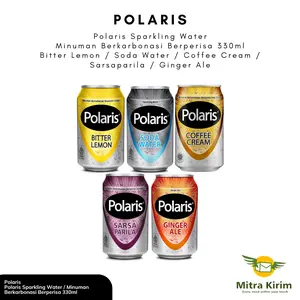 Polaris Sparkling Water / Minuman Berkarbonasi Berperisa 330ml - Bitter Lemon / Soda Water / Coffee Cream / Sarsaparilla / Ginger Ale