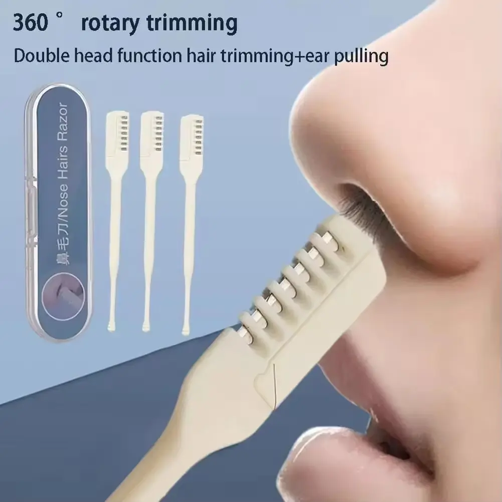 Both head and nose hair knife scraper manual cleaning nostril artifact clean nose hair pruning small scissors, boys and women, universal autumn and winter new portable