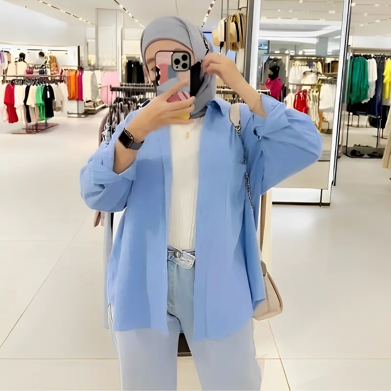 kemeja wanita lengan panjang-olivia shirt oversize-blouse wanita korean style 5