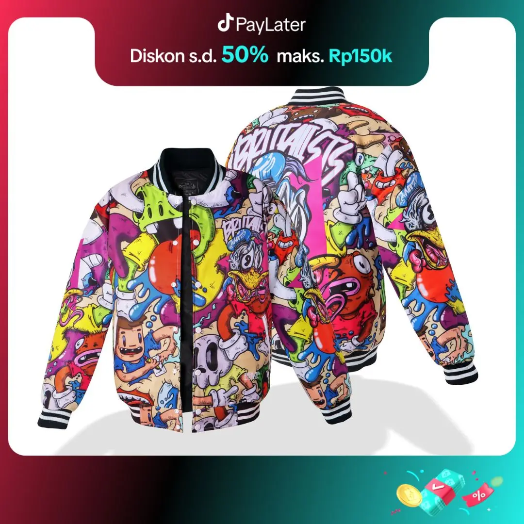 Jaket Baseball Varsity jacket Pria Wanita Printing BVP004 Brutalists