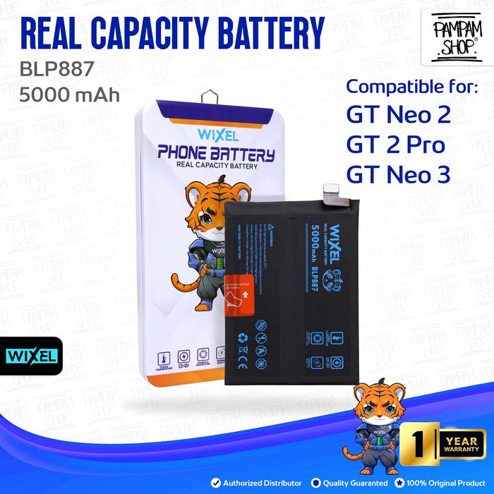 Gambar WIXEL Baterai BLP887 Compatible for Real GT Neo 2 / GT 2 Pro / GT Neo 3 Double Power Real Capacity Batre Batrai Battery Dual BLP 887 dari Pampam Shop Kab. Tangerang Tokopedia