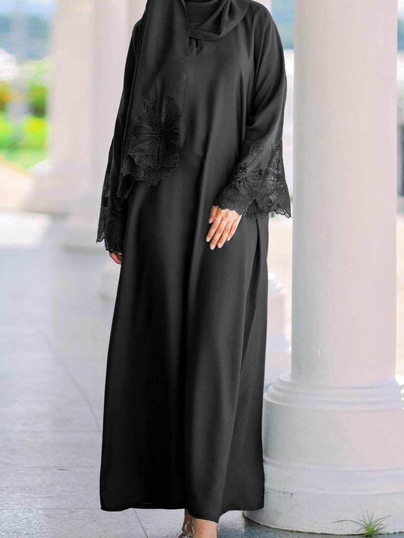 Product Introduction of No diamond seven color women&#39;s muslim ladies abaya dress with hijab 14