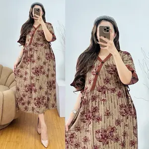 ￼Daster Andin Arab Cibi Kimono Rayon Super Grade A Ori Model Kancing Depan Busui Bumil Ld 115 Dress Wanita Ibu Menyusui Motif Batik