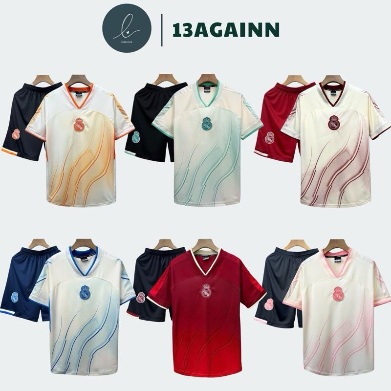 Bộ quần áo bóng đá, đồ đá banh HUYẾT MẠCH MARRID logo THÊU vải thun lạnh cao cấp loại I Top Sport