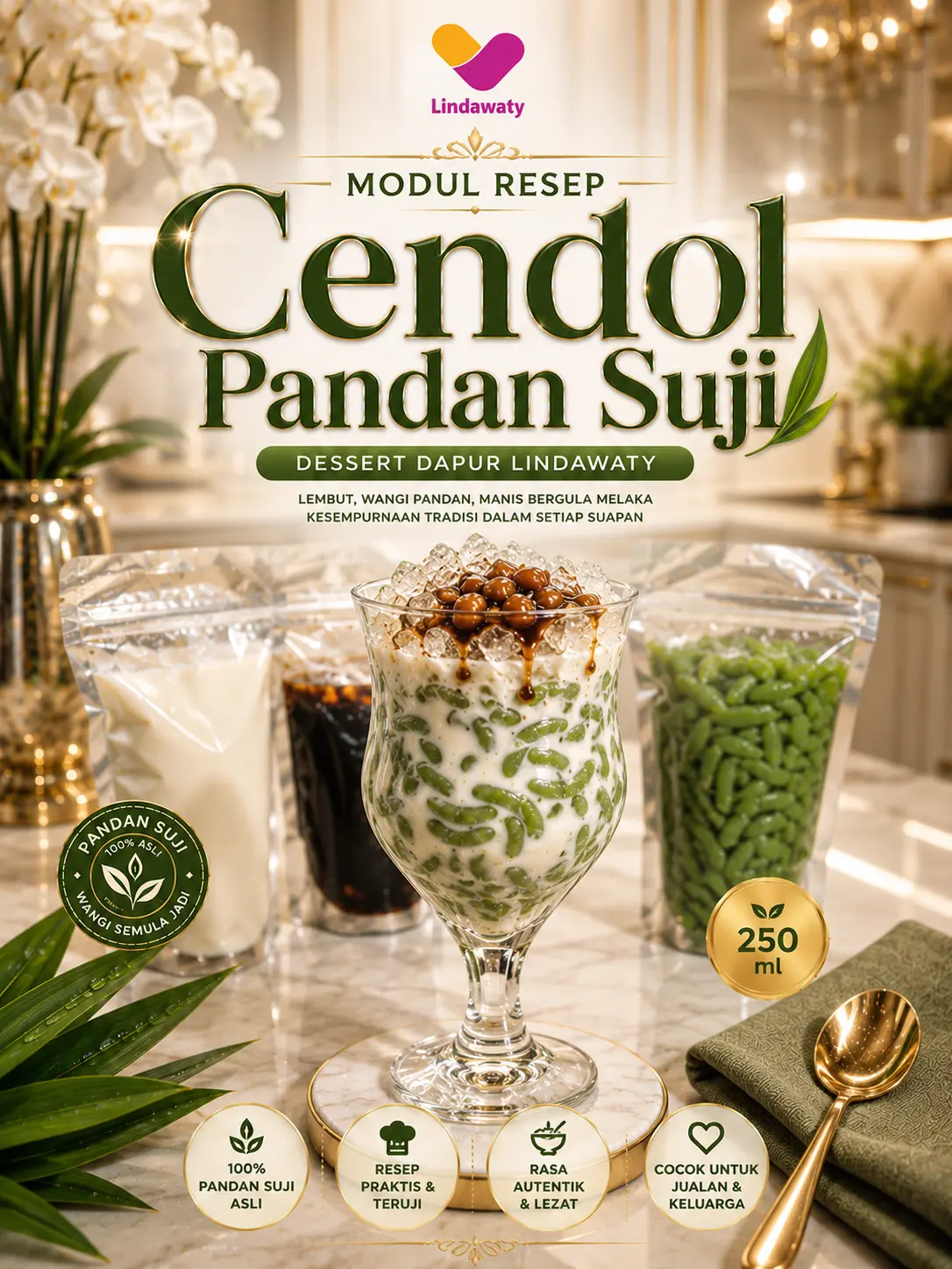 Modul Resep Cendol Pandan Suji  Dessert  Lindawaty A5 HVS