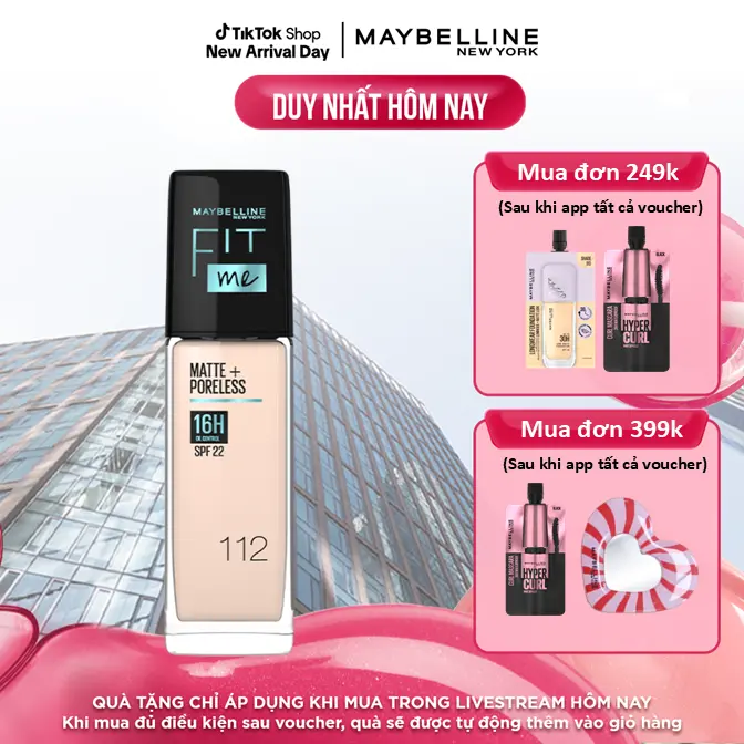 Kem nền mịn nhẹ kiềm dầu Fit Me Maybelline New York Matte Poreless Foundation 30ml