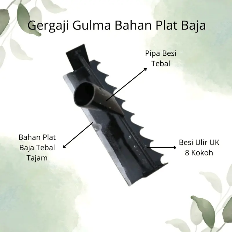 Gergaji Selendang Baja 2 in 1 Garuk Gulma Pemotong Pembersih Rumput Liar 2