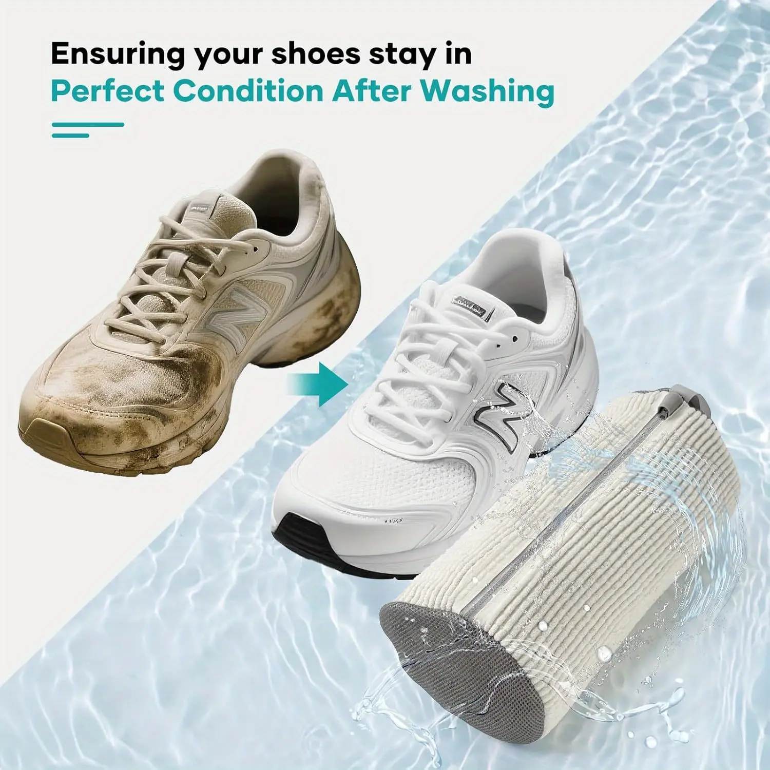 1pc Reusable Shoe Washing Machine Bag - Large Laundry Bag for Sneakers, Tennis Shoes & Gym Footwear