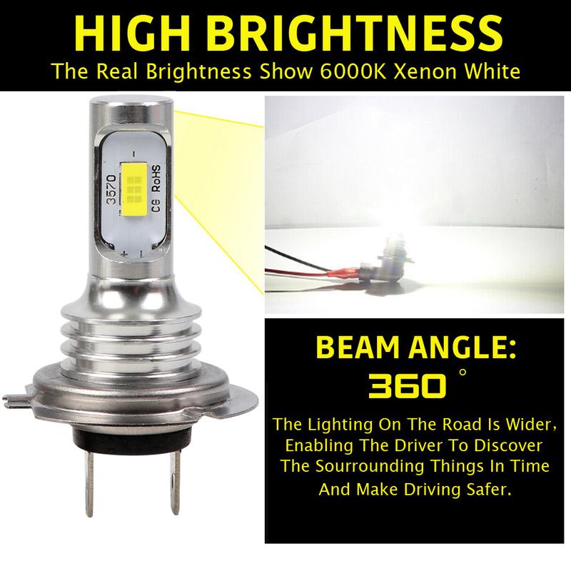 Product Introduction of H7 LED Headlight Kit 80W 10000LM Hi Or Lo Beam Bulbs 6000K White IP68 38