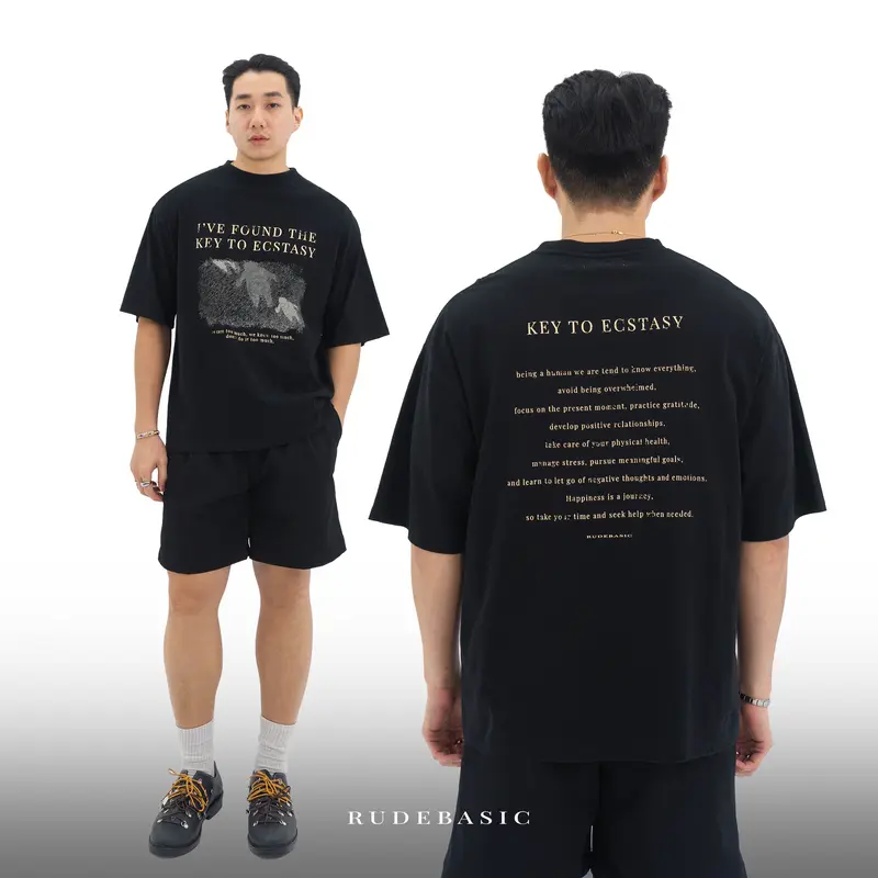 RUDEBASIC - Dark Ecstacy Oversized Tee | Heavy Weight | Tshirt Hitam Pria 0