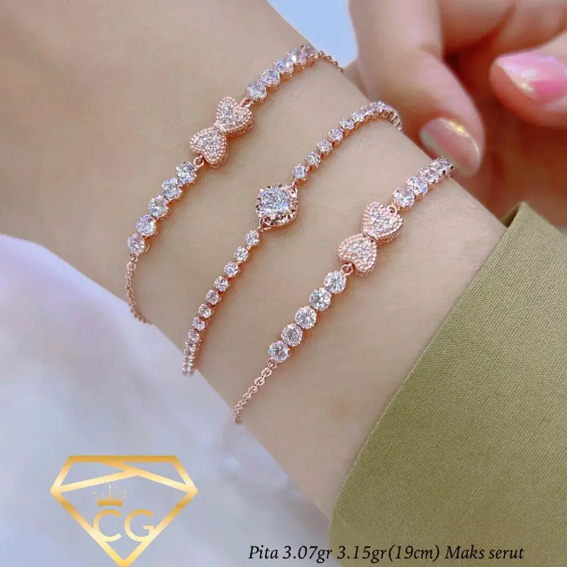 CHIBI GOLD - Gelang perpita²an rantai emas 750% 17k 2