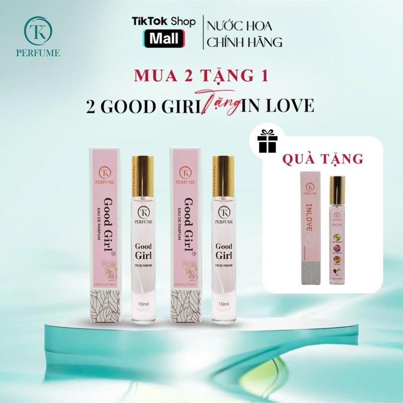  Mua Combo 2 chai nước hoa nữ GOOD GIRL 10ml-  TẶNG 1 chai nước hoa IN LOVE  10ml.Hương Thơm Ngọt Ngào Quyến rũ. 