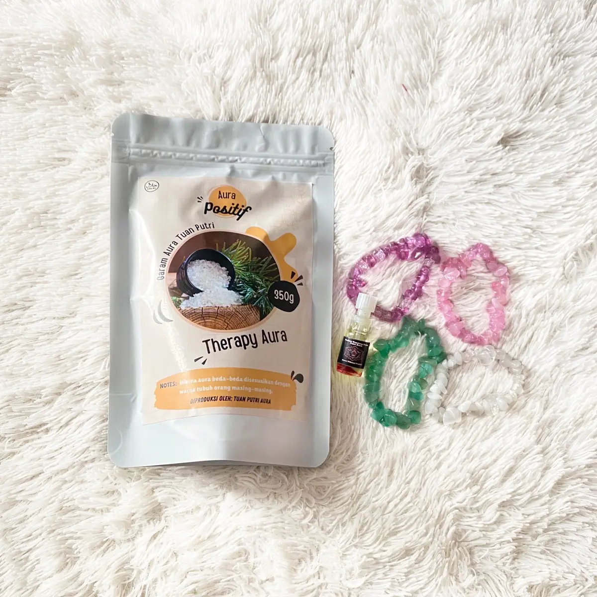PAKET KANJENG TUAN PUTRI AURA (GARAM AURA, MINYAK AURA, GELANG AURA)