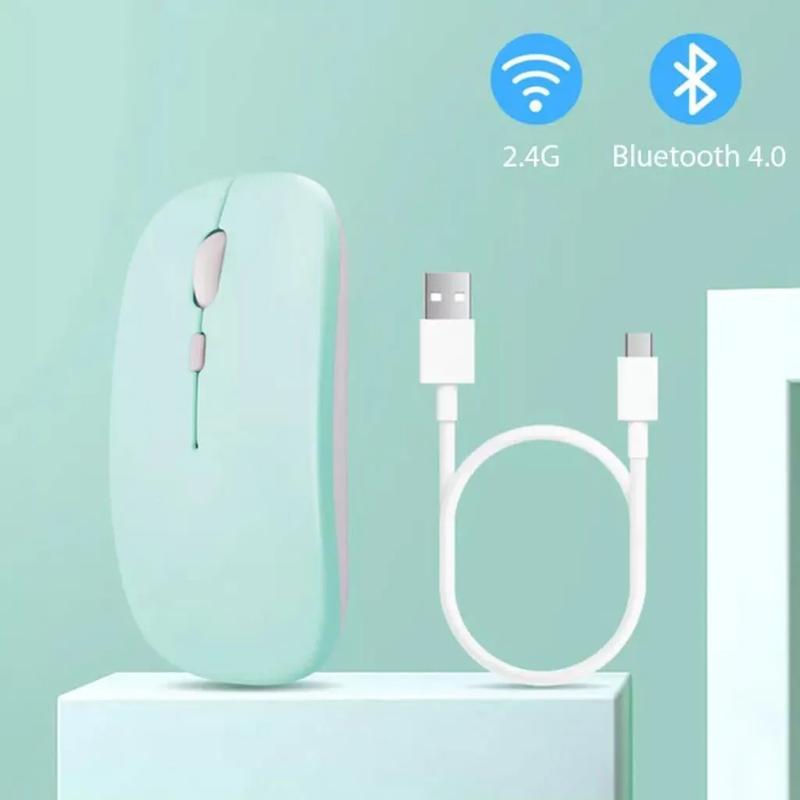 Product Introduction of Wireless Bluetooth Rechargeable Mouse for Laptop Ipad Computer Macbook Cute Light Macaron Color USB Gaming Mouse 18