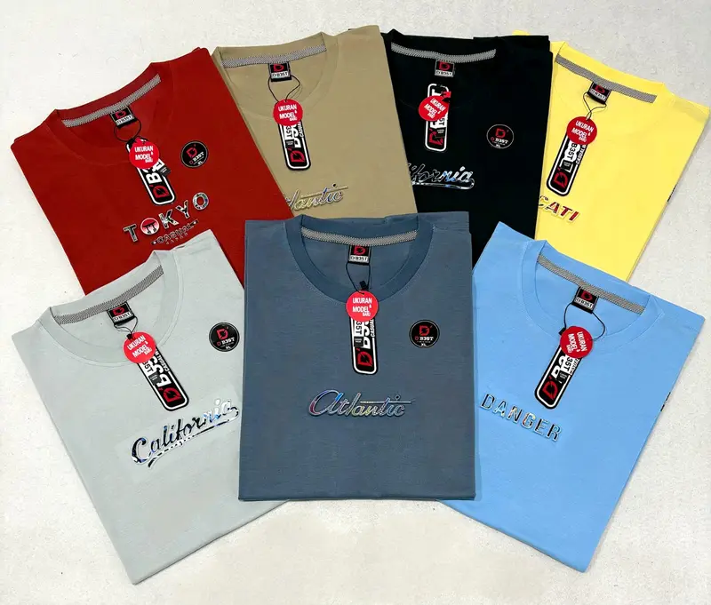 Paket Kaos 100Ribu Dapat  6 Pcs Baju Pria Wanita Atasan Lengan Pendek Baju Dewasa Kaos Oblong Murah Polos Combed Pendek Tulisan Tangan Branded Semi Distro Kaos Distro Baju Kaos 5