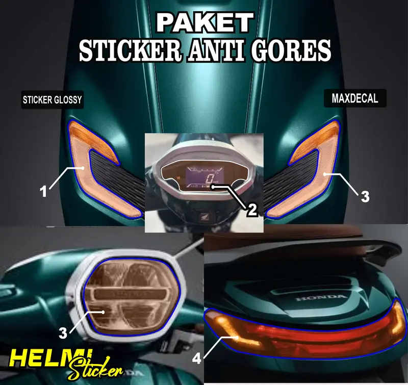 PAKET STICKER TRASPARAN MIKA HONDA STYLO 160 PELINDUNG MIKA ANTI GORES  SEN LAMPU STOP LAMPU DEPAN SPIDOMEETER ANTI GORES VARIASI STIKER Motorcycle 7