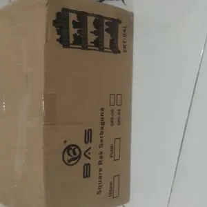 Square rak troli rak dapur rak serbaguna rak susun portable rak dorong 4 tingkat dengan roda