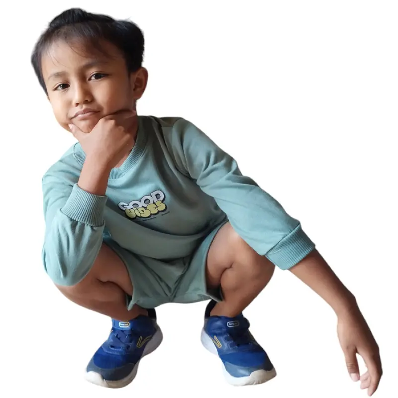 Isi 3 Setelan Sweater Crewneck Anak Laki-Laki Perempuan Harian Santai untuk Usia 1-10 Tahun- Baju setelan resmi & setelan- Fashion Anak Terbaru Parsel 3