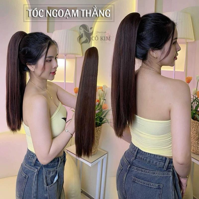< N43 >Tóc giả ngoạm kẹp dáng đuôi tóc thẳng nhiều kích cỡ dễ dàng lựa chọn