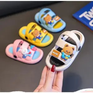 PROMO 4.4 IMPORT OkayBaby B381 Sendal Slop Anak Laki laki Perempuan kekinian Sandal Sepatu Fashion  Anak-Anak Cewek Cowok Lucu Bahan Karet Anti Slip Anti Licin Casual Umur 1-7 Tahun Terbaru